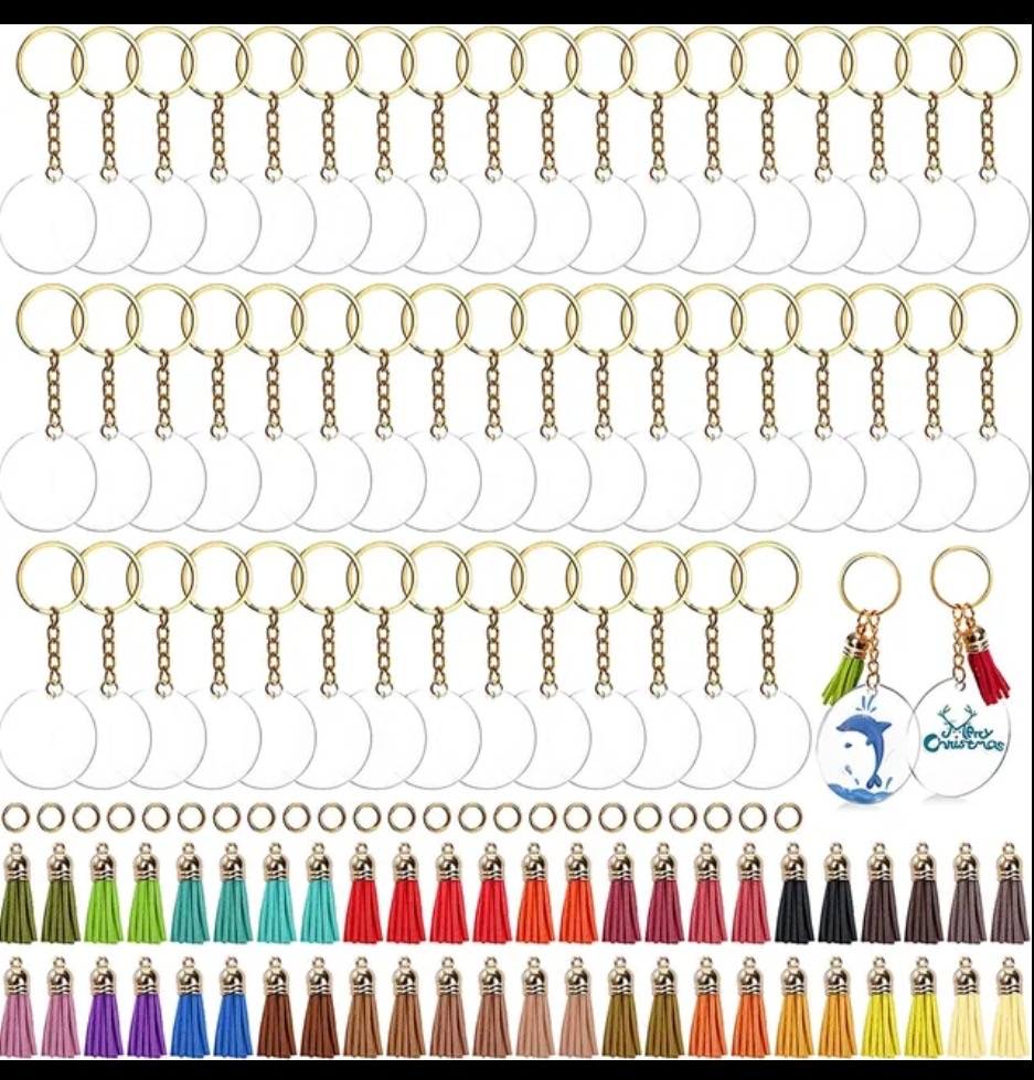 Llaveros Acrilicos Redondo X10 Dorados