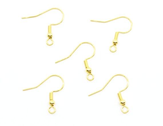 Ganchos De Zarcillo Tipo Anzuelo Dorado