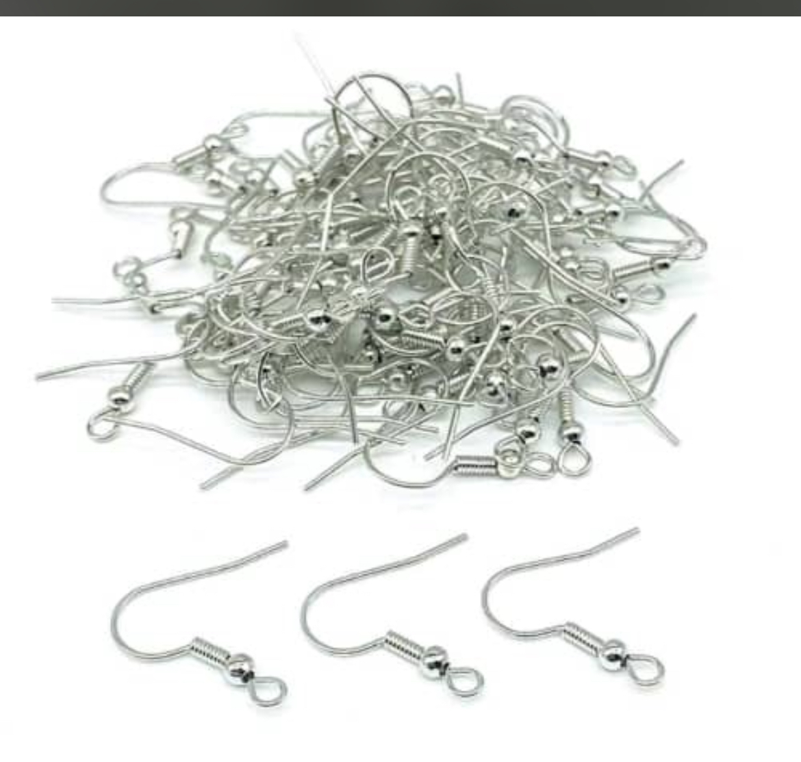 Ganchos De Zarcillo Tipo Anzuelo Plateado
