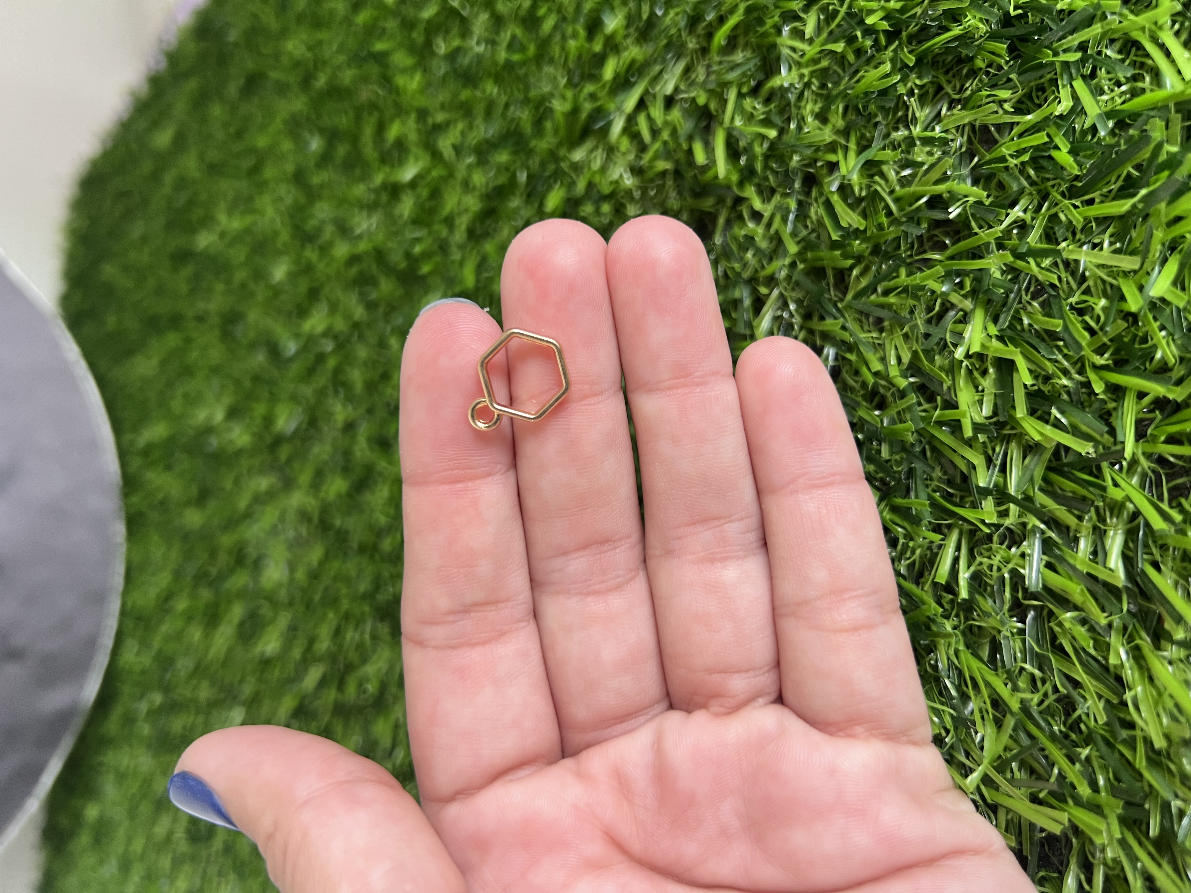 Bisel Mini Hexagono Dorado 