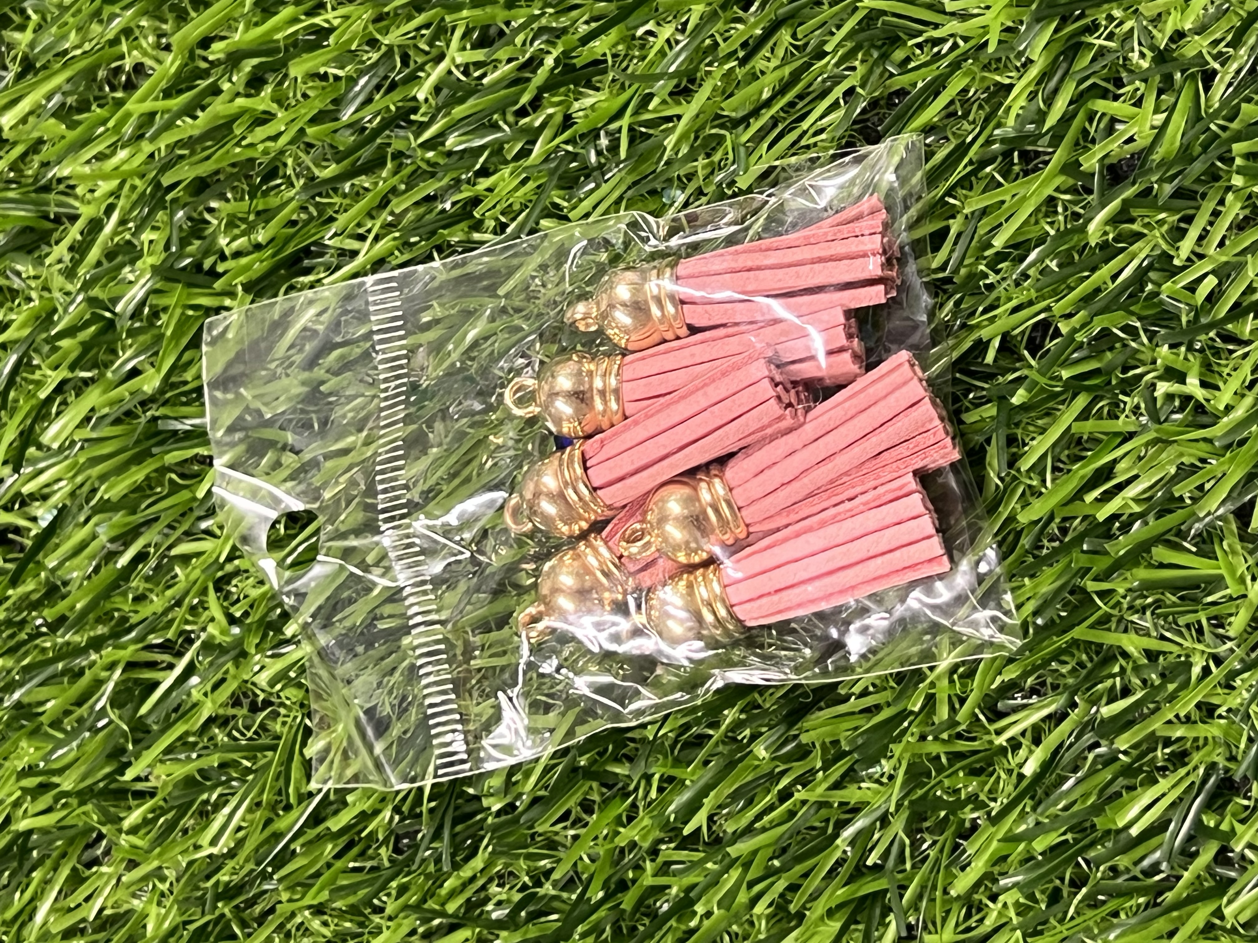 Borlas Cuerina Tapa Dorada Color Palo Rosa/rosaviejo