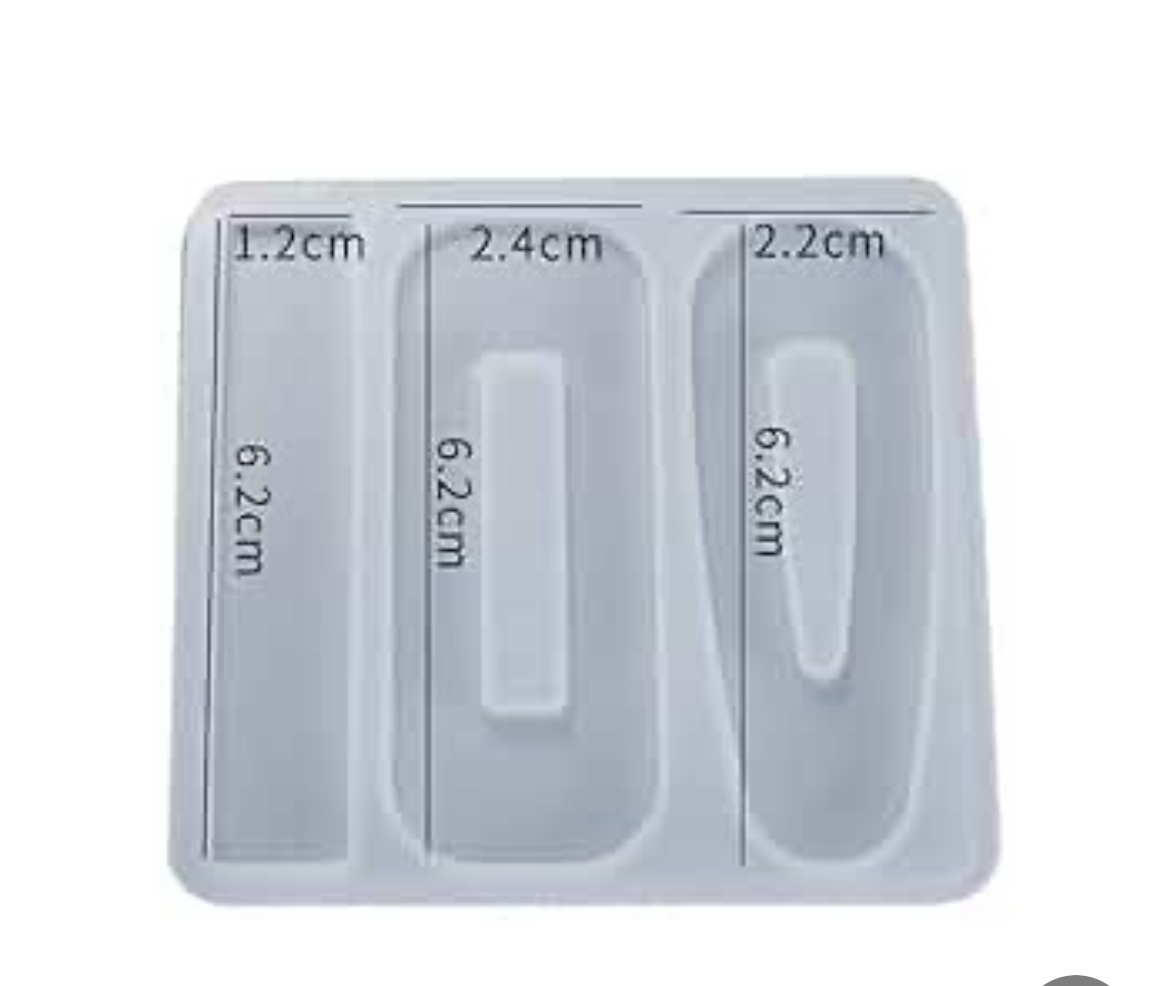 Molde Ganchitos De Cabello 3 Tipos Largo Gota Y Rectangular