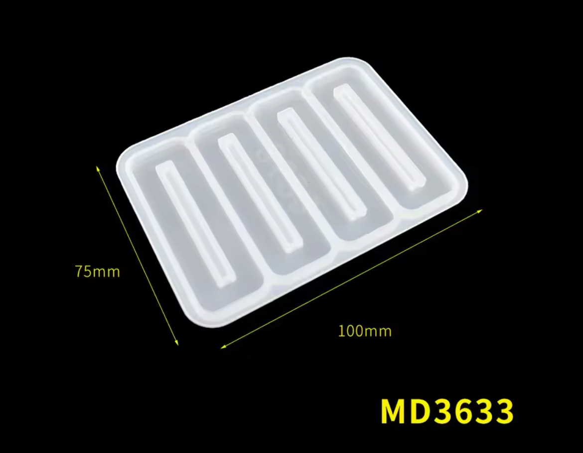 Molde Ganchitos De Cabello 4 Rectangulares Con Hueco