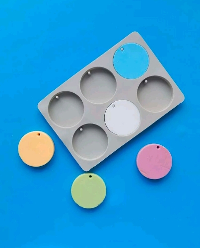 Molde Circulos 6cm 6 Cavidades Con Agujero