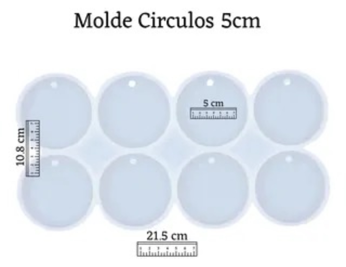 Molde Circulos 5cm 8 Cavidades Con Agujero