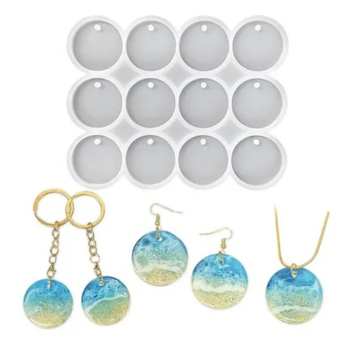 Molde Circulos 3,5cm 12 Cavidades Con Agujero