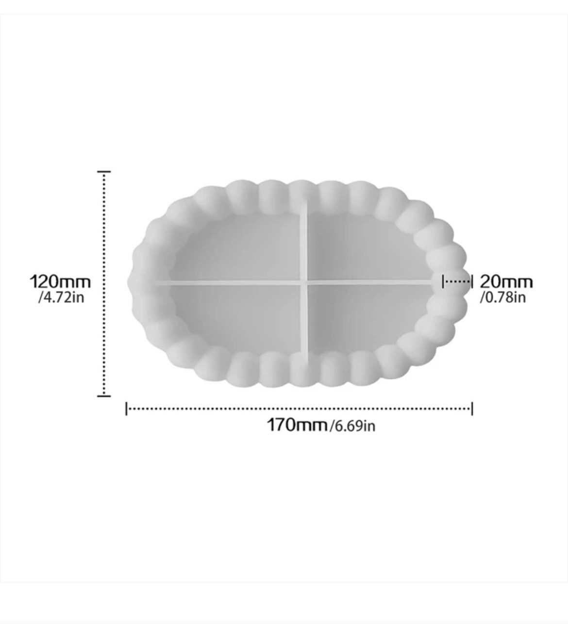 Molde Bandejita Ovalada Con Borde De Burbujas