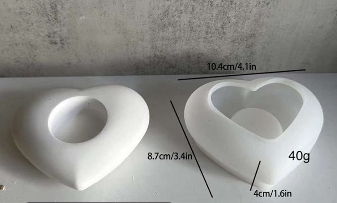 Molde Portavelas Corazón Bordes Redondeados 