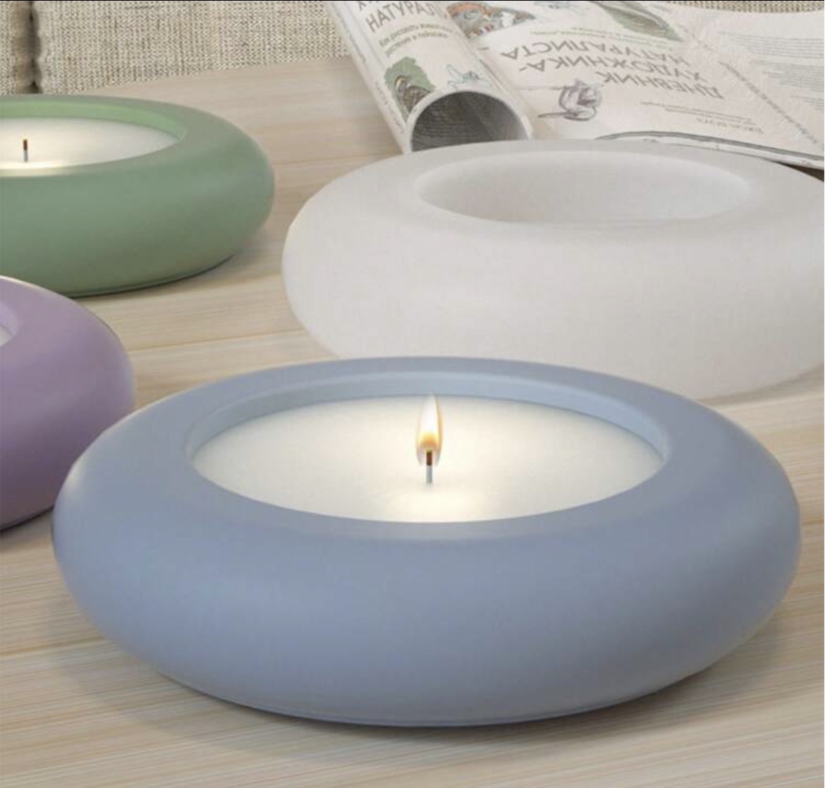 Molde Portavelas Redondo Con Bordes Redondeados 