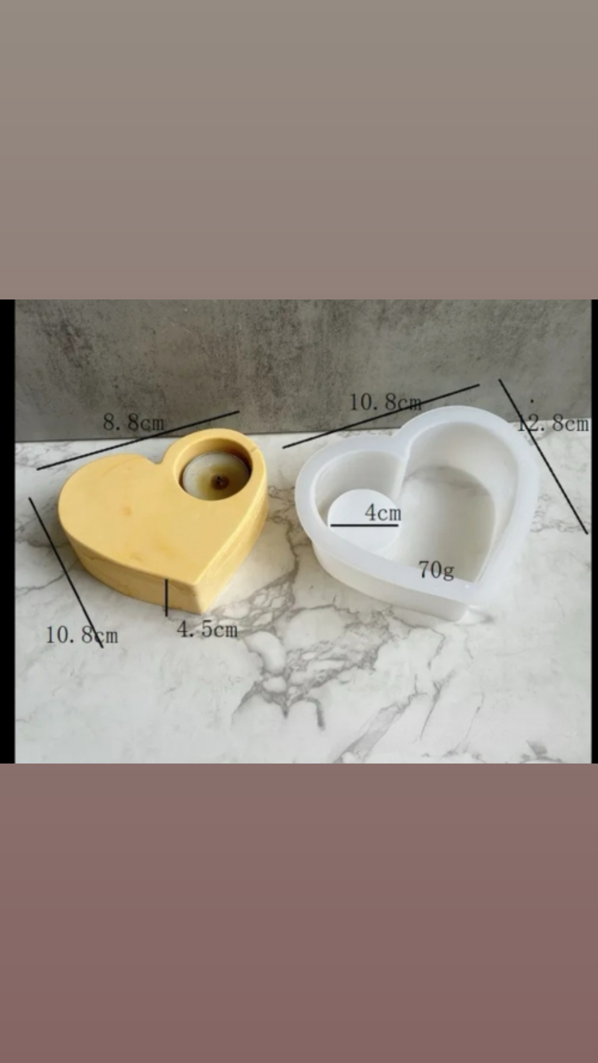 Molde Hogar Portavelas Encapsulado Corazon