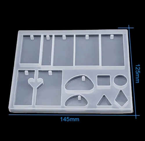 Molde Llavero Placas Rectangulares 6 Placas Diferentes Corazon Mitad