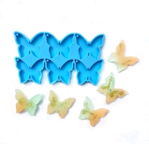 Molde Llavero 6 Mariposas Molde Azul