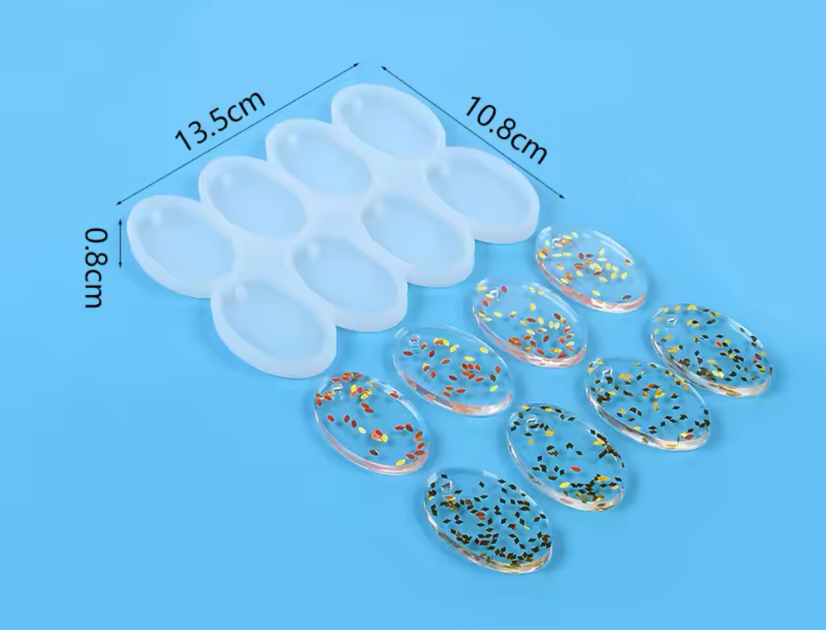 Molde Llavero Ovalos 8 Cavidades