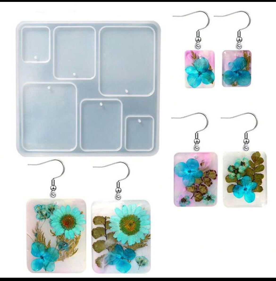 Molde Llavero Cuadrados 3 Tama Os 6 Cavidades