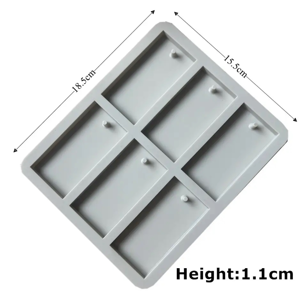 Molde Recuerdo 6 Rectangulos 7cm 1cm Profundidad Moldegris