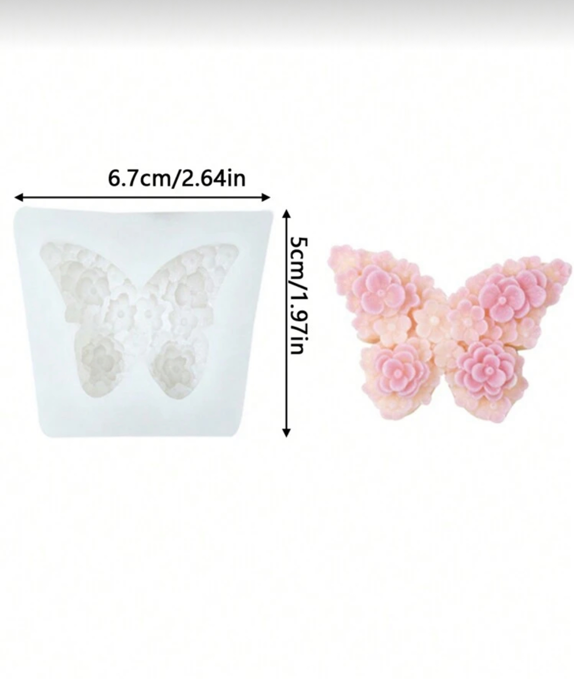 Molde Vela Mariposa Rellena De Flores