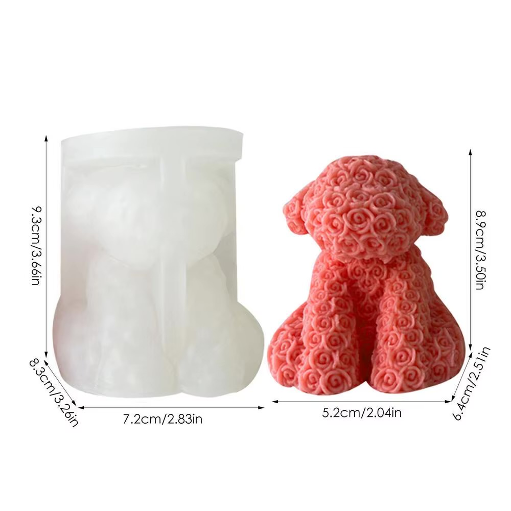 Molde Vela Perrito De Flores 30