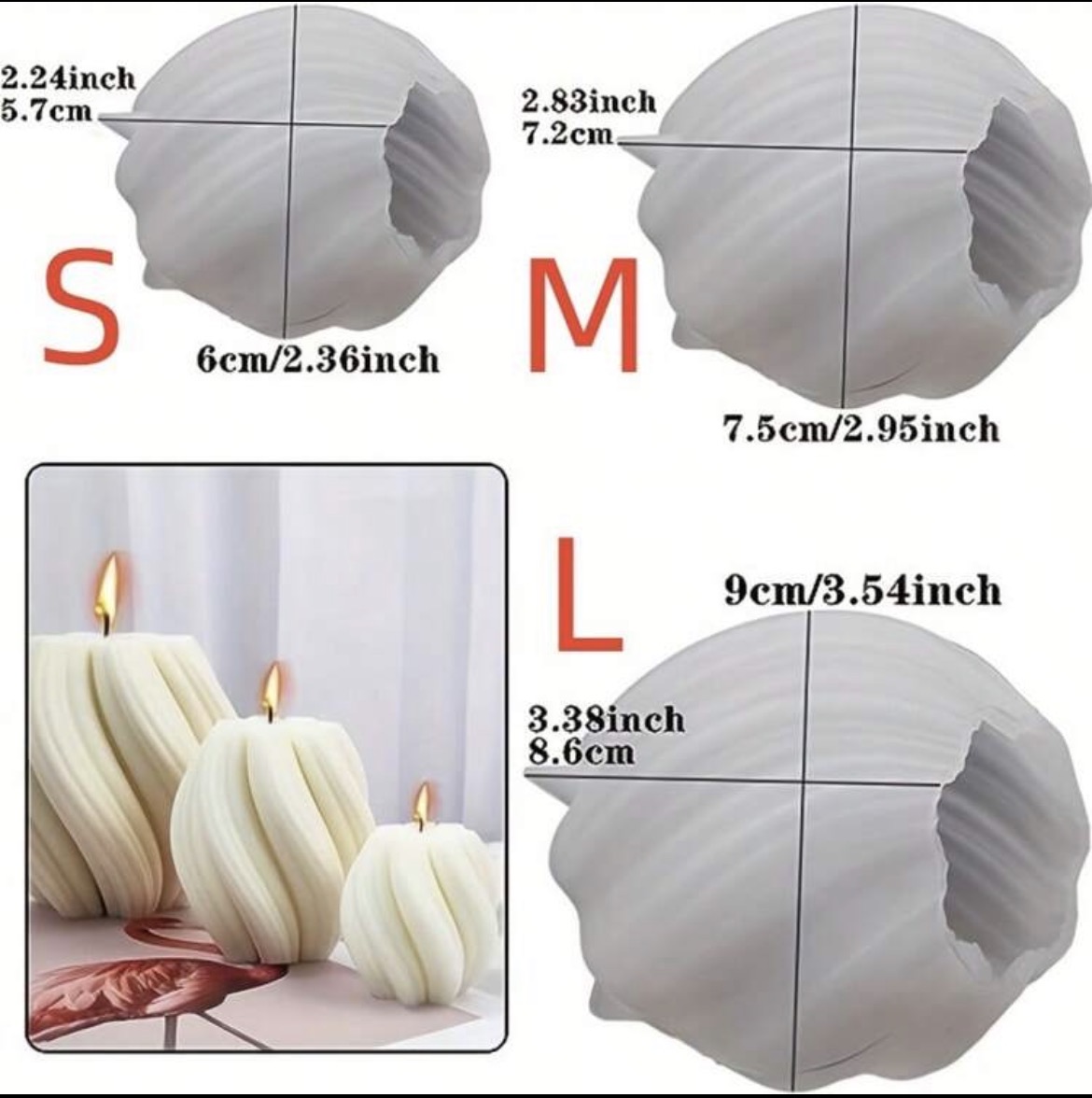 Molde Vela Geométrica Redonda S 