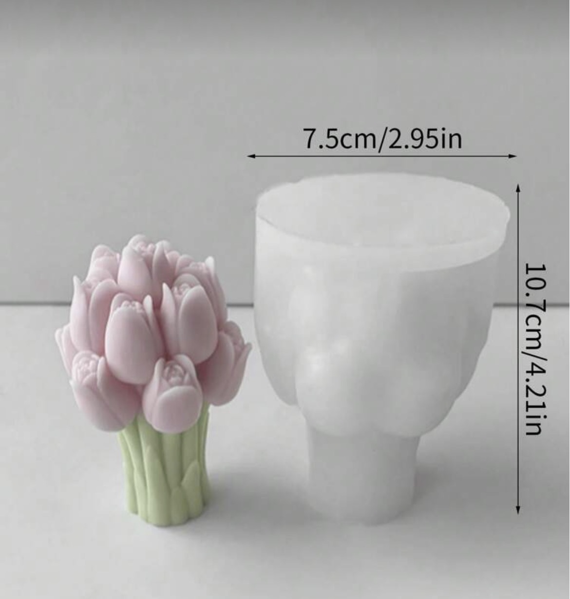 Molde Vela Bouquet Con Tulipanes 