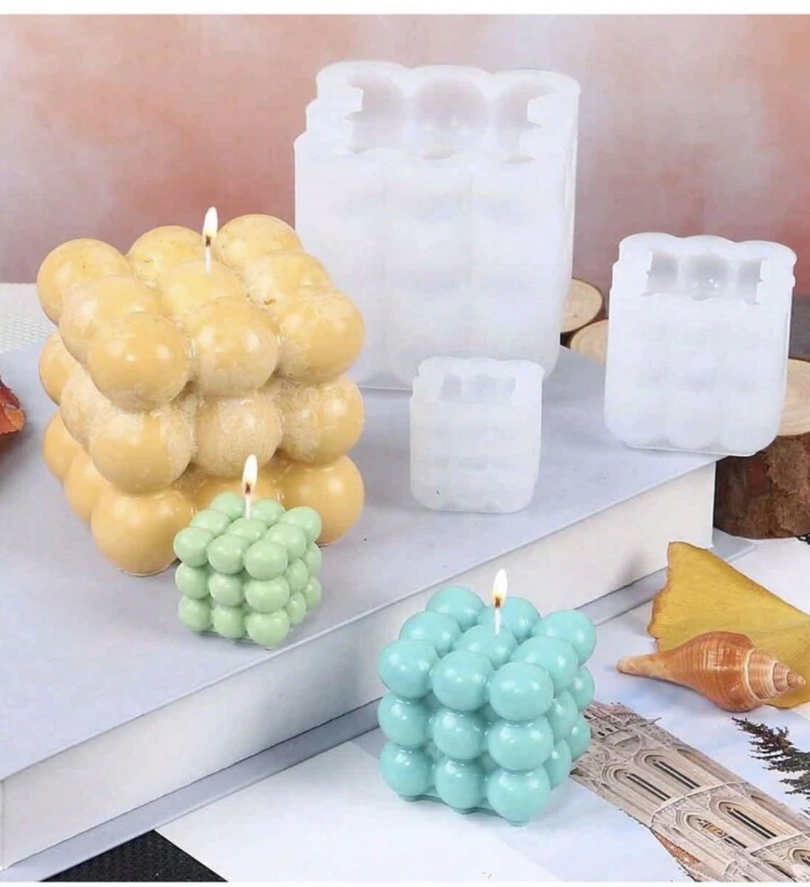 Molde Vela Cubo Espuma Pequeño 