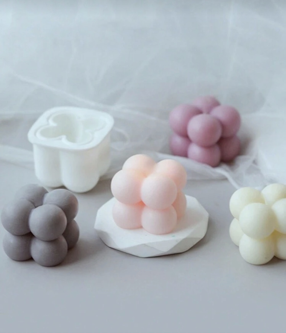 Molde Cubo 4 Bolitas