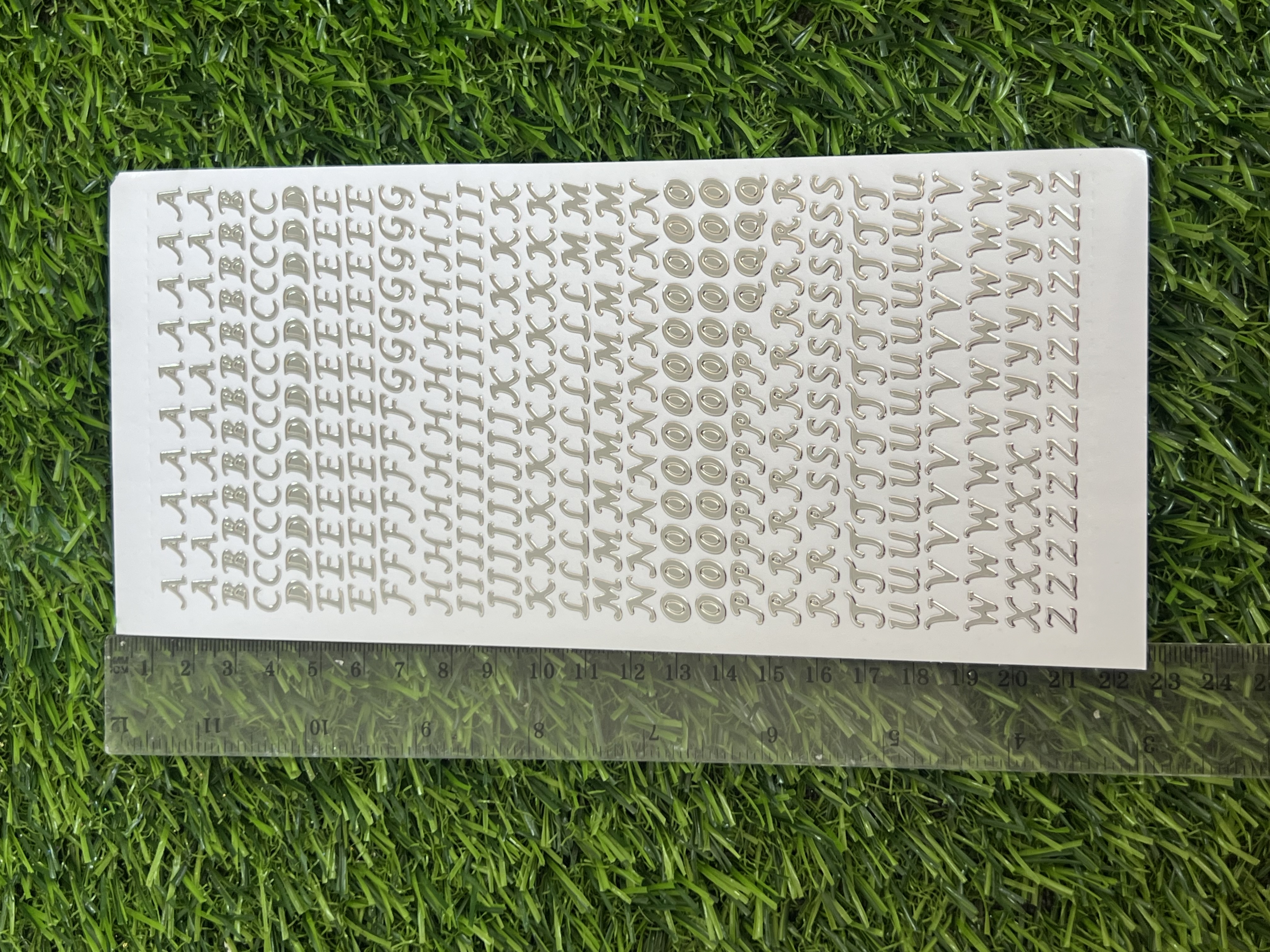 Sticker Letras Plateada Mayuscula