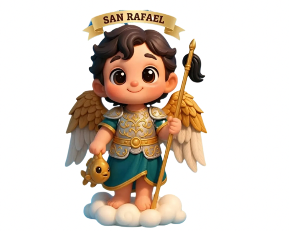 Uv Dtf Llavero San Rafael Arcangel 3d