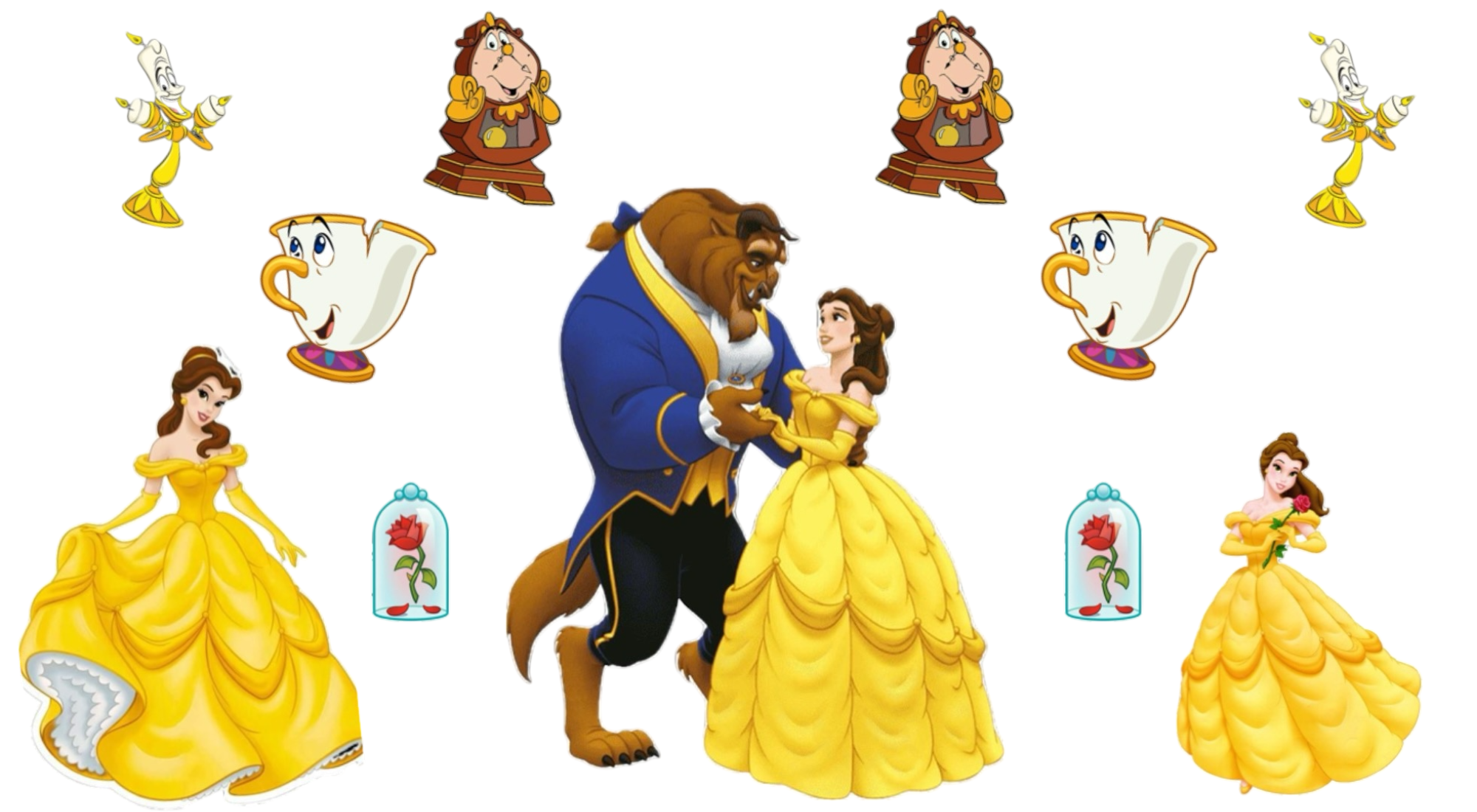 Uvdtf Vasos La Bella Y La Bestia