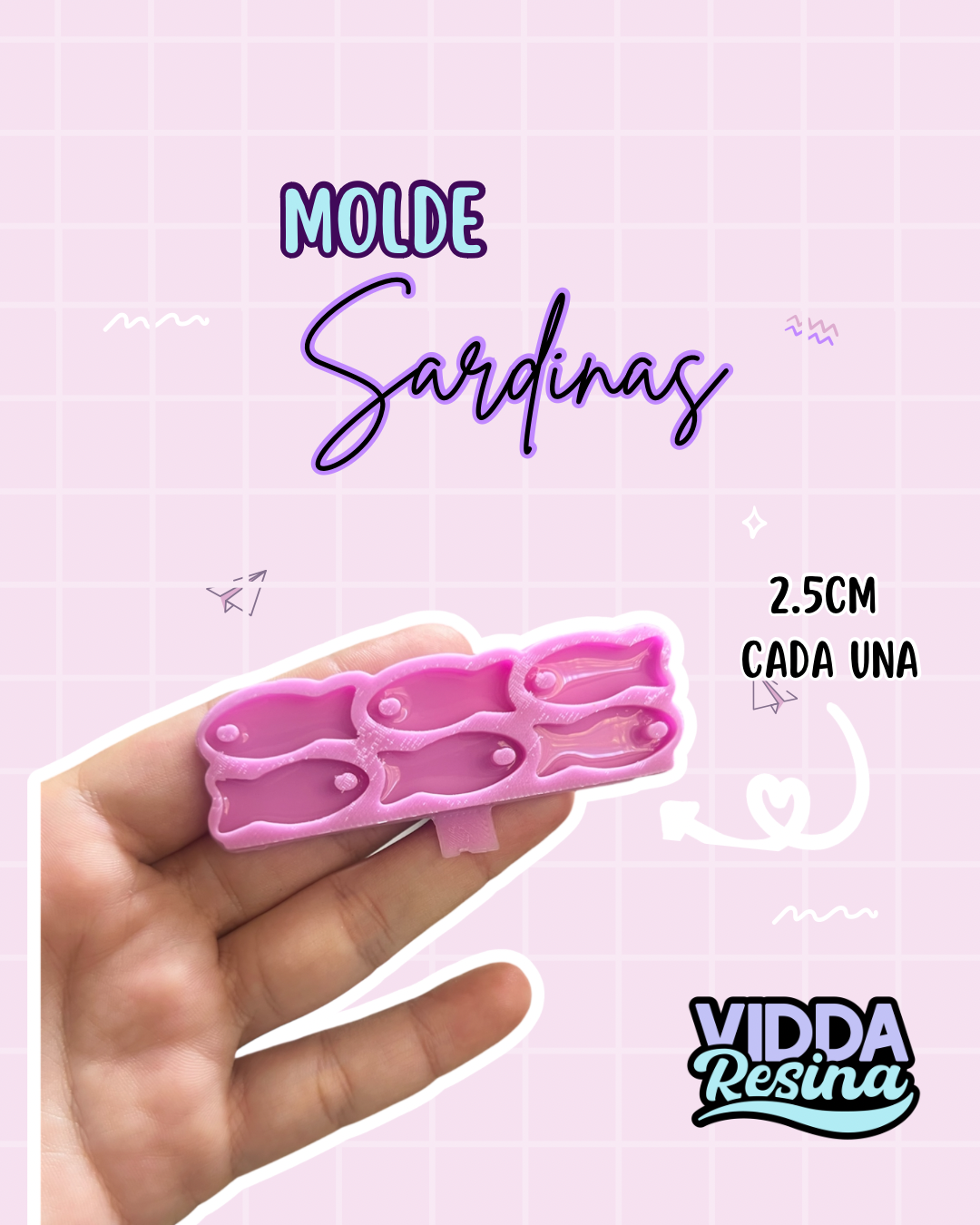 Molde Vidda Resina Sardinas Peces Sardinas Mres 