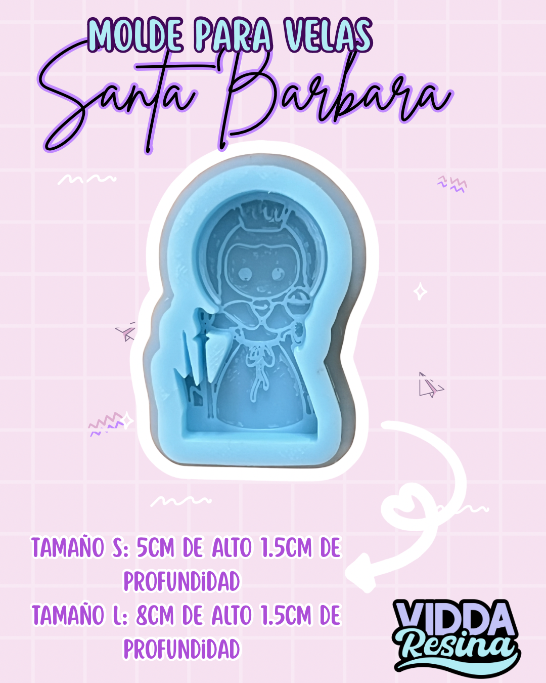 Molde Vidda Vela Santa Barbara 8cm Mvel