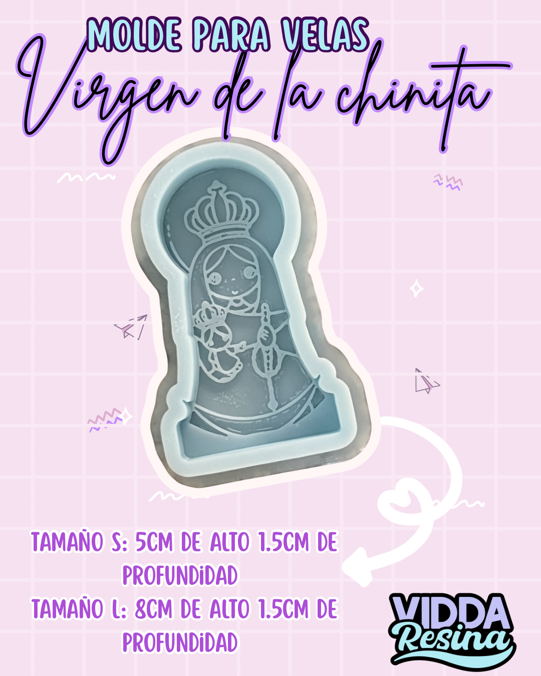 Molde Vidda Vela Virgen De La Chiquinquira Chinita 5 Cm Mvel