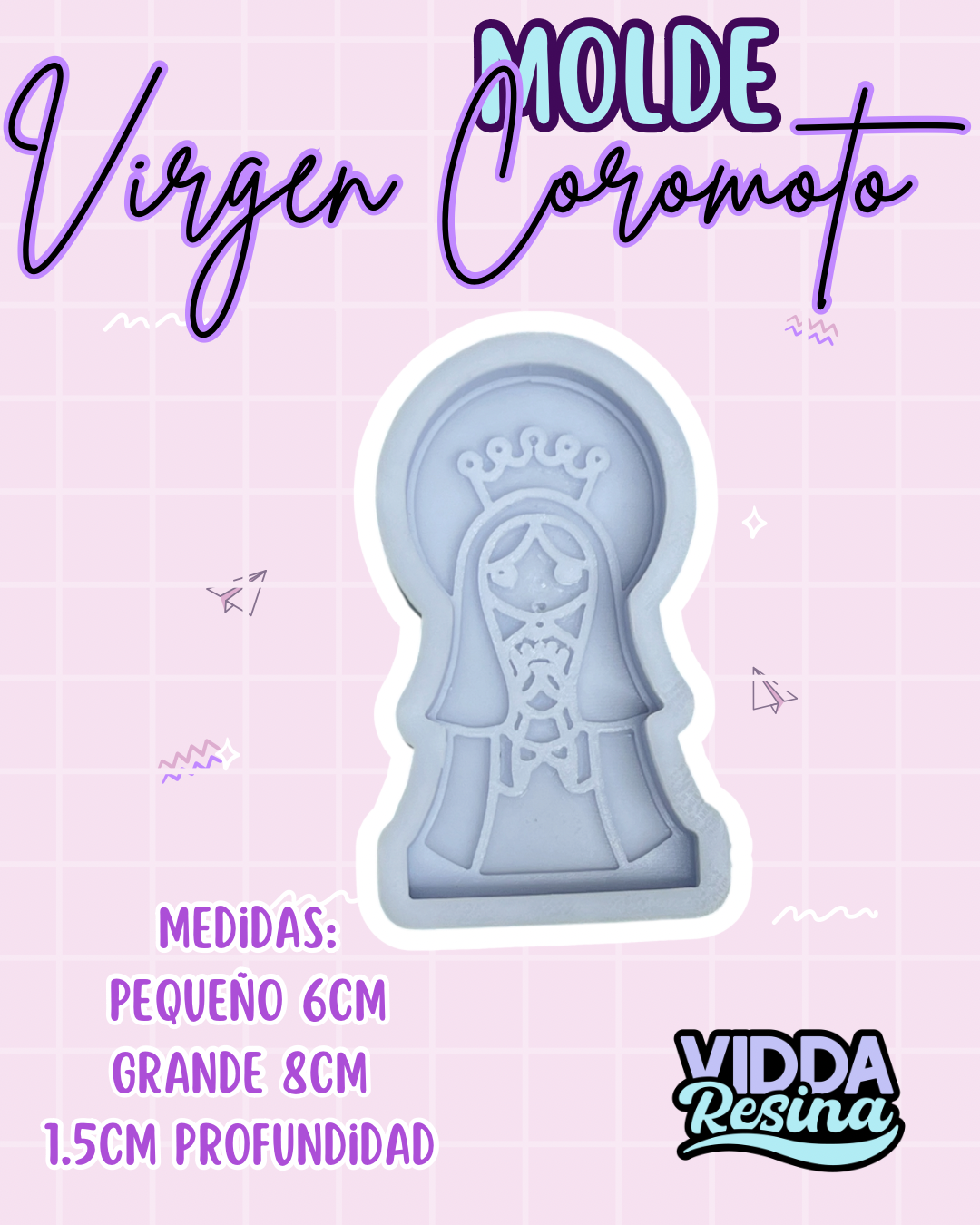 Molde Vidda Vela Virgen De Coromoto 8cm Mvel