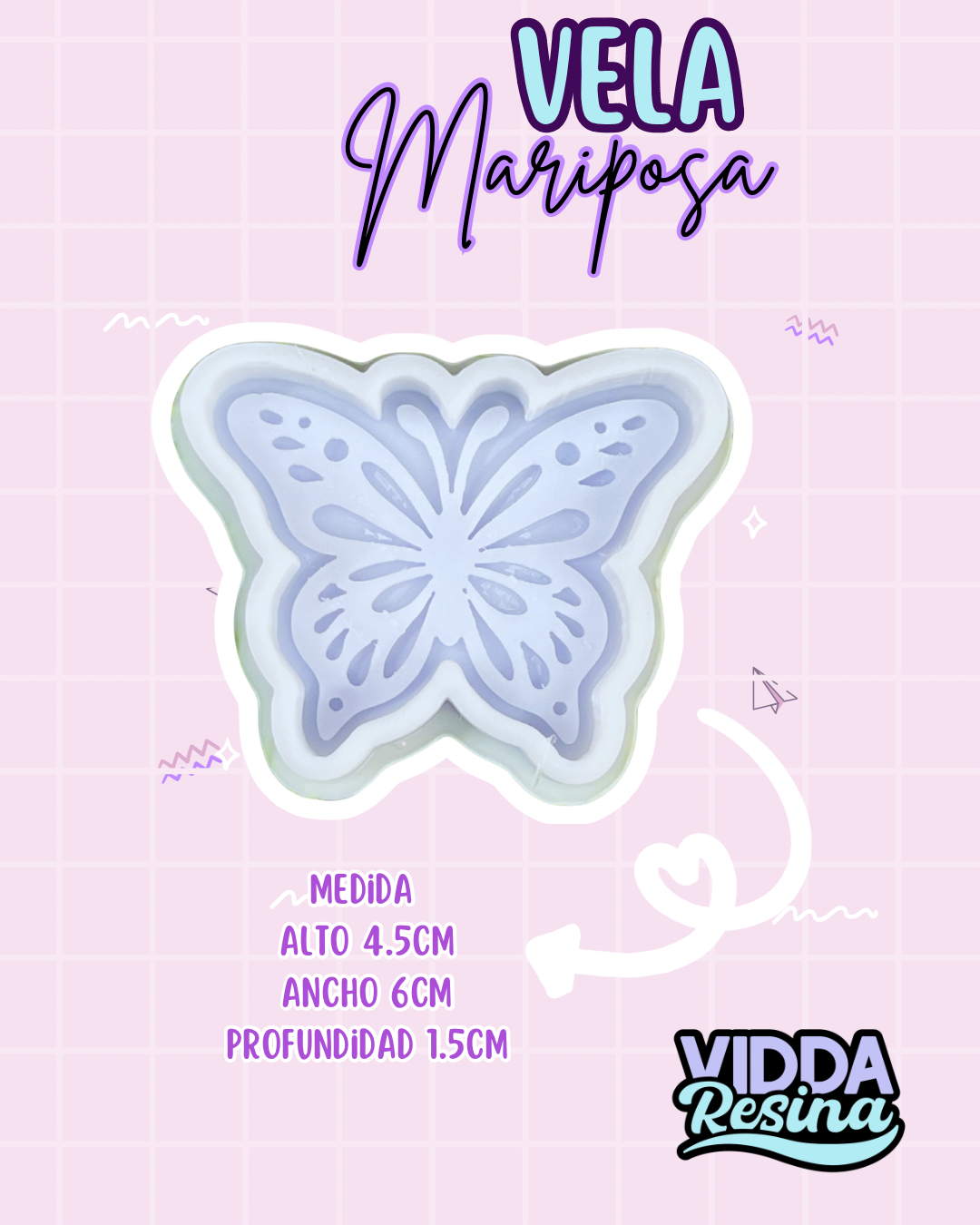 Molde Vela Mariposa Mvel