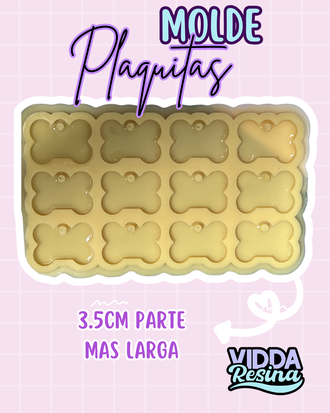 Molde 12 Plaquitas Mascotas Mres